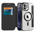 Flip case for iPhone 12, RFID Wallet MagSafe CamShield, black