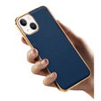 Case for iPhone 13, Cowhide Leather, blue