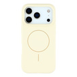 Silicone case for iPhone 17 Pro Max - compatible with MagSafe, anti-shock, beige