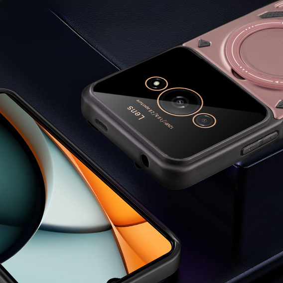 Armored Case for Xiaomi Redmi A3, Magnetic Ring, pink