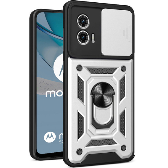 Case for Motorola Moto G53 5G, CamShield Slide, silver