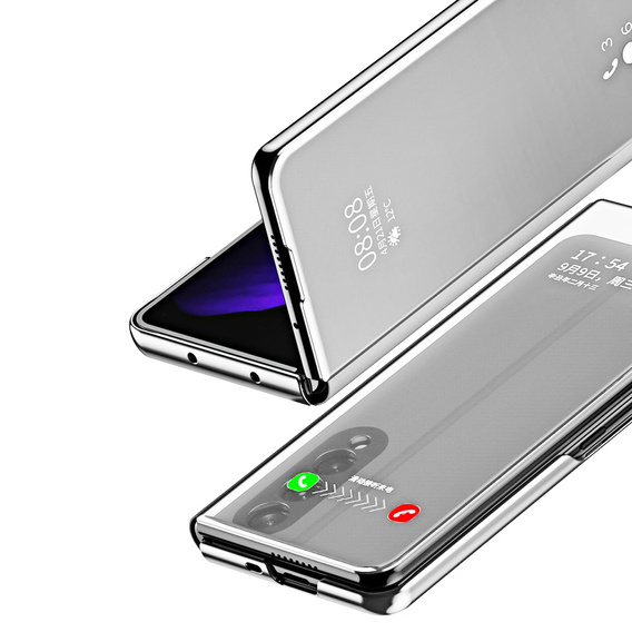 Case for Samsung Galaxy Z Fold3 5G, Clear View, silver
