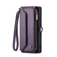 Case CASEME for Samsung Galaxy S25 Ultra, RFID Leather Wallet, with shoulder strap, purple