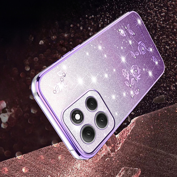 Case for Motorola Moto G86 5G, Glitter Flower, purple