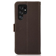 KHAZNEH RFID case for Samsung Galaxy S24 Ultra, Litchi Texture, brown