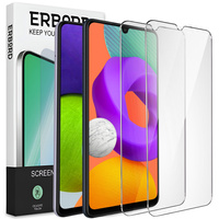2x Tempered Glass for Samsung Galaxy A22 4G/M22, ERBORD 9H Hard Glass for phone screen