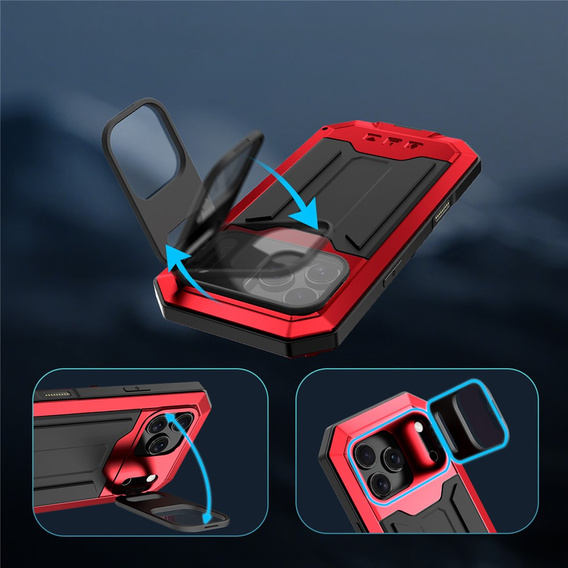 R-JUST armoured case with screen protector and stand for iPhone 17 Pro Max