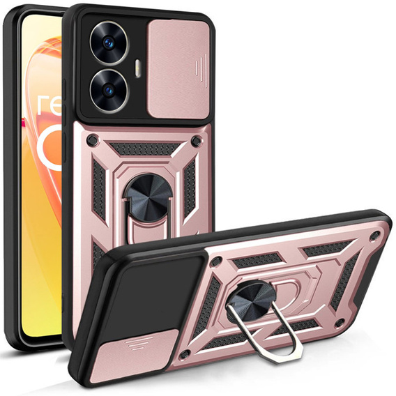 Case for Realme C55, CamShield Slide, pink rose gold