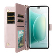 Crossbody Leather Wallet flip case for Honor 400 5G, pink