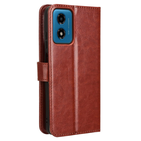 Flip case for Motorola Moto G24 / G24 Power / G04, Crazy Horse Wallet, brown