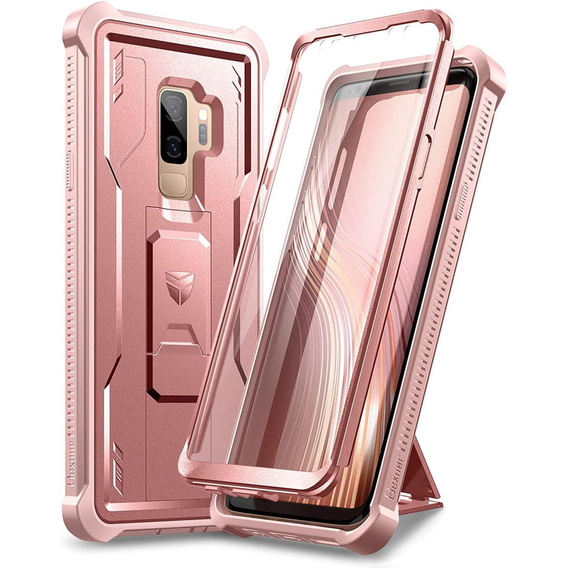 Armored case for Samsung Galaxy S9 Plus, Dexnor Full Body, pink rose gold