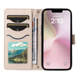 Flip case for iPhone 16E, Rhombus Crossbody Leather, beige