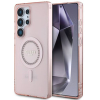 GUESS Case for Samsung Galaxy S25 Ultra, 4G Big Metal Logo, pink