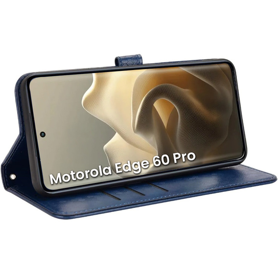 Flip case for Motorola Edge 60 Pro, Wallet Rhombus, blue