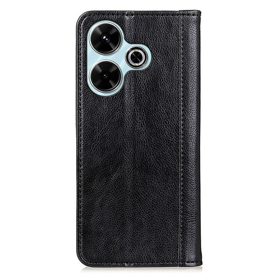 Flip case for Xiaomi Redmi 13, Split Leather, black