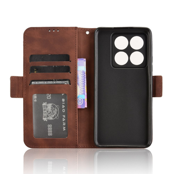 Flip case for Xiaomi 14T Pro, Card Slot, brown