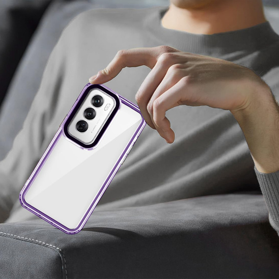 Case for Oppo Reno 12 Pro, Fusion Hybrid, transparent / purple