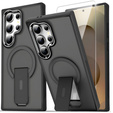 Case for Samsung Galaxy S25 Ultra, Kickstand Matt Case, for MagSafe, black + Screen protector