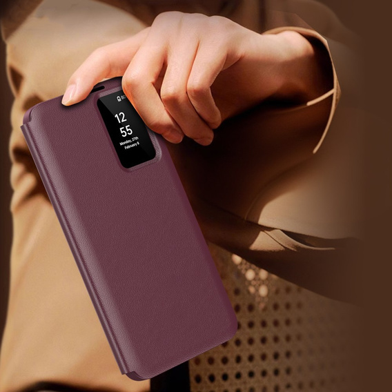 Flip case for Samsung Galaxy S24 FE, Smart View Wallet, maroon