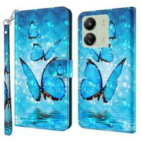 Flip case for Xiaomi Redmi 13C / Poco C65, Wallet, Butterflies blue