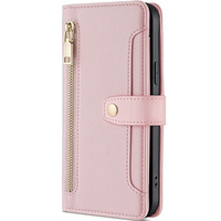 Flip case for Samsung Galaxy S23, Wallet Zipper Pocket, pink