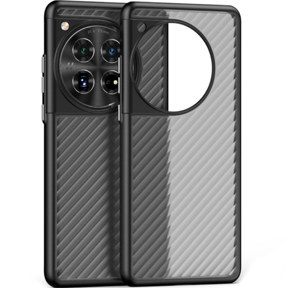 Case for OnePlus 12 5G, Fusion Twill Stripe, transparent / black