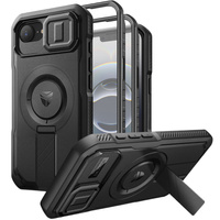 Armored case for iPhone 16e, Dexnor CamProtect MagSafe, black