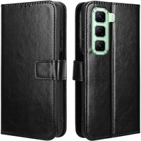 Flip case for Infinix Hot 50 4G, Crazy Horse Wallet, black