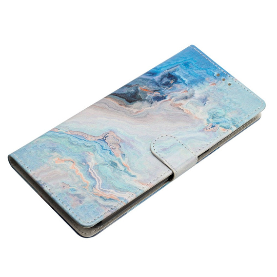 Flip case for Xiaomi Redmi Note 12S, Wallet Marble, blue