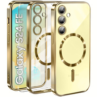 Case for Samsung Galaxy S24 FE, Electro MagSafe, gold + Screen Glass