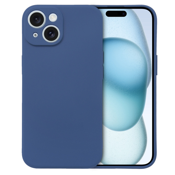 Case for iPhone 15 Plus, Silicone Lite, dark blue