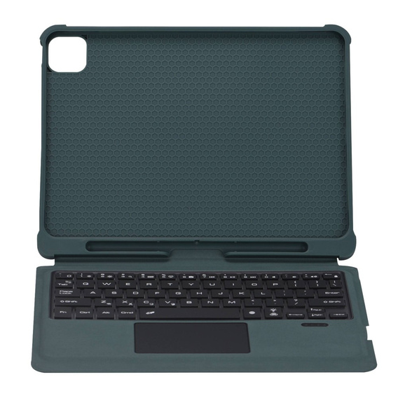 Case + keyboard iPad Air 10.9 4 2020 / 5 2022, TouchPad Pen Slot, green