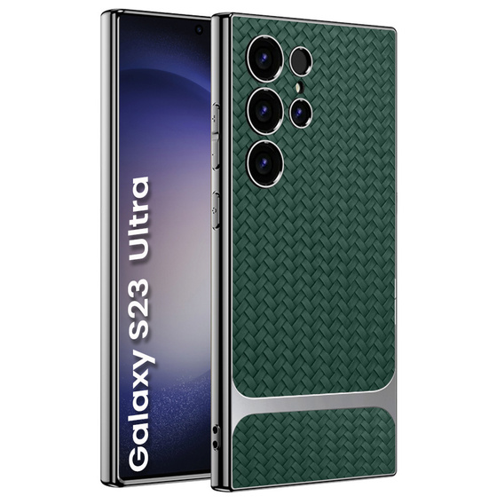 Case for Samsung Galaxy S23 Ultra, GKK Woven Leather, green