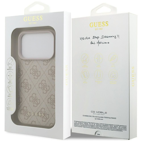GUESS 4G Metal Gold Logo Case for iPhone 17 Pro