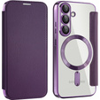 Flip case for Samsung Galaxy S25+ Plus, RFID Wallet MagSafe CamShield, purple