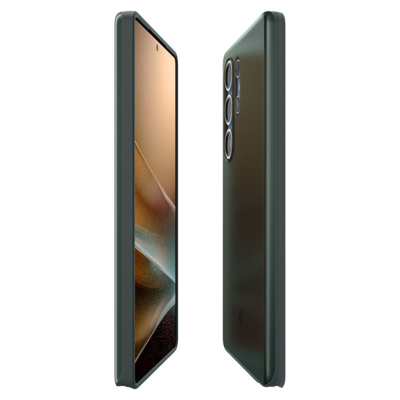 Spigen case for Samsung Galaxy S25 Ultra, Thin Fit Mag, green + 9H tempered glass