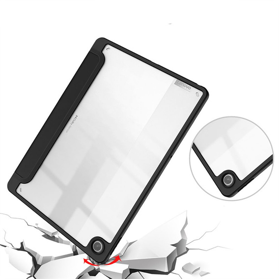 Case for Lenovo Tab M10 Plus 10.6 Gen 3 TB-125F TB-128F, Smartcase Hybrid, with stylus space, black