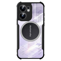 Case for Oppo Reno 13F / Oppo Reno 13FS, with magnetic sheet, transparent / black