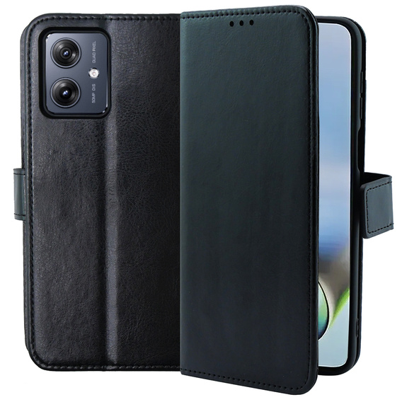 Flip case for Motorola Moto G54 5G, Crazy Horse Wallet, black