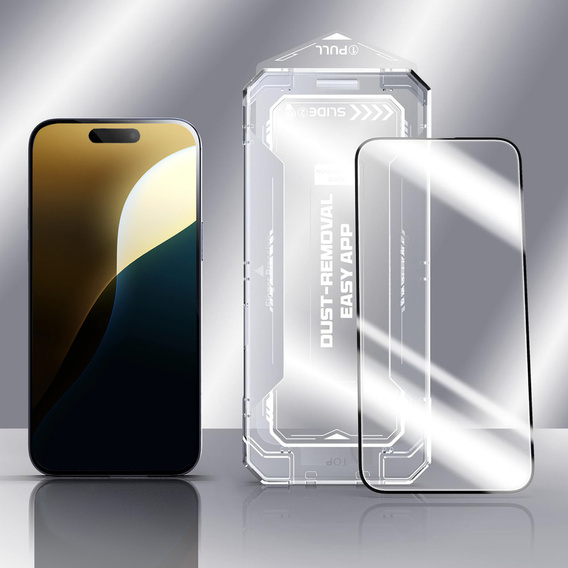 2x Tempered Glass for iPhone 16 Pro, ERBORD Easy App Full Screen Protector