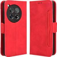 Flip case for OnePlus 12 5G, Card Slot, red