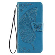 Flip case for Samsung Galaxy M33, Butterfly, blue