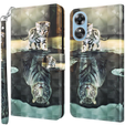 Flip case for Oppo A17, Wallet, Cat & Tiger