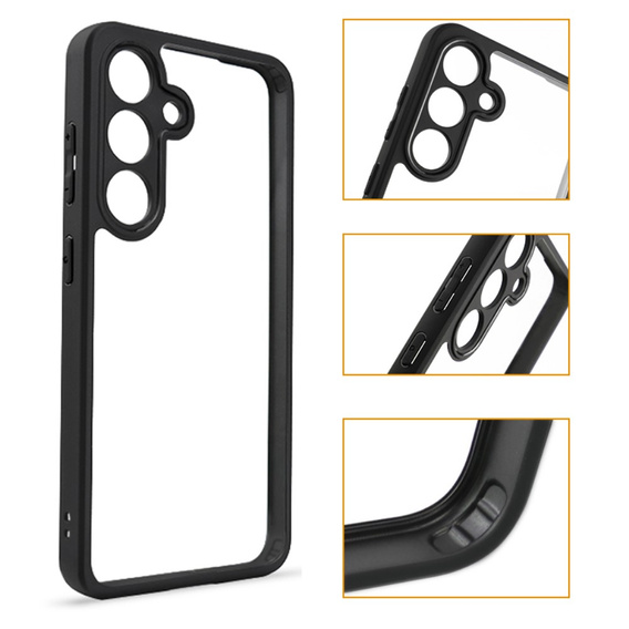 Case for Samsung Galaxy S24+ Plus, Fusion Hybrid, with camera protection, transparent / black