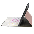 Case with illuminated bluetooth touchpad keyboard for iPad 10.9" 2022 (10 gen.), pink