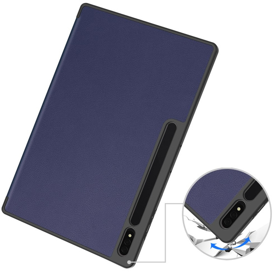 Case for Samsung Galaxy Tab S10 Ultra, Smartcase with stylus space, dark blue