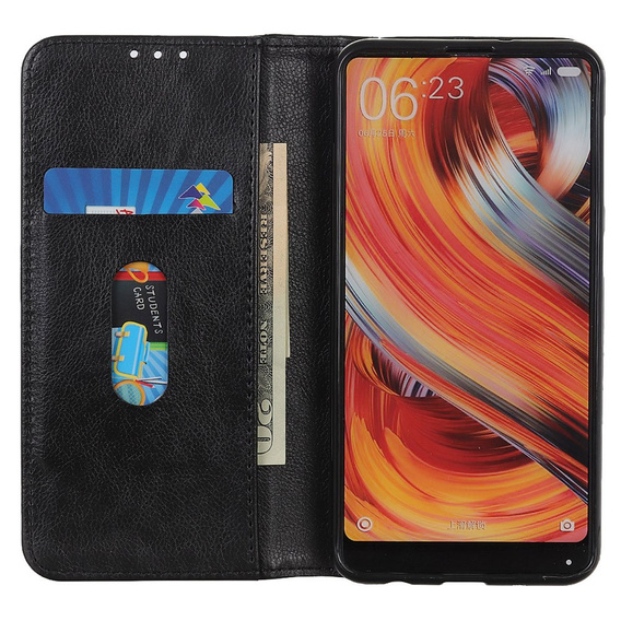 Case for Google Pixel 8, Wallet Litchi Leather, black