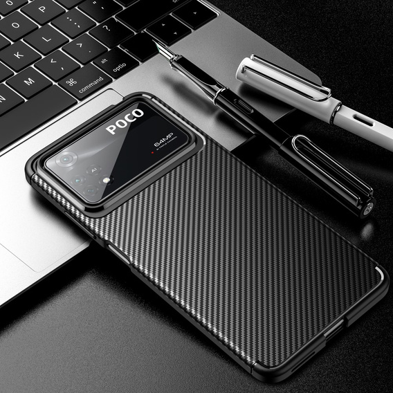 Case for Xiaomi Poco X4 Pro 5G, Carbon Gel, black