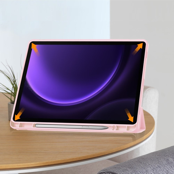 Case for Samsung Galaxy Tab S10 Lite / S10 FE / S9 FE, Smartcase with stylus space, pink