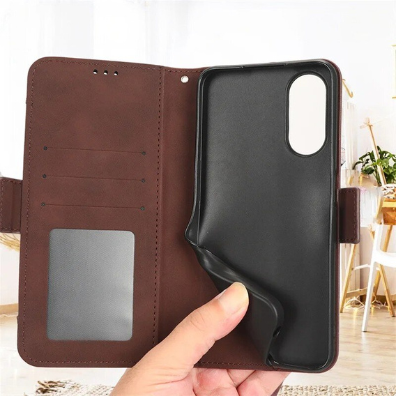 Flip case for Oppo Reno 11F 5G, Card Slot, brown